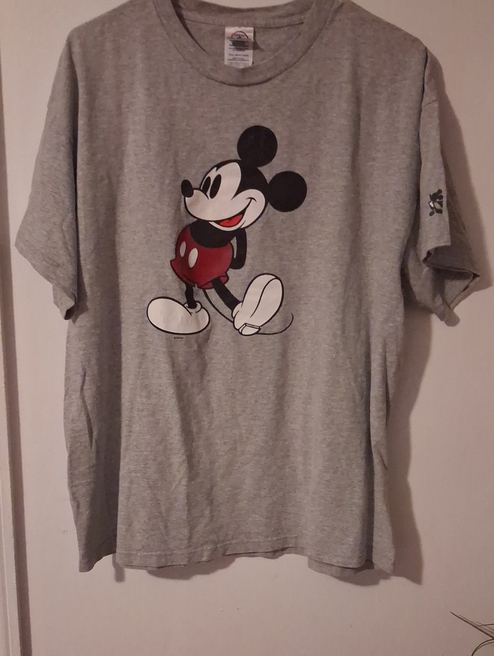 Delta Gray Mickey Mouse Tee with Red Shorts